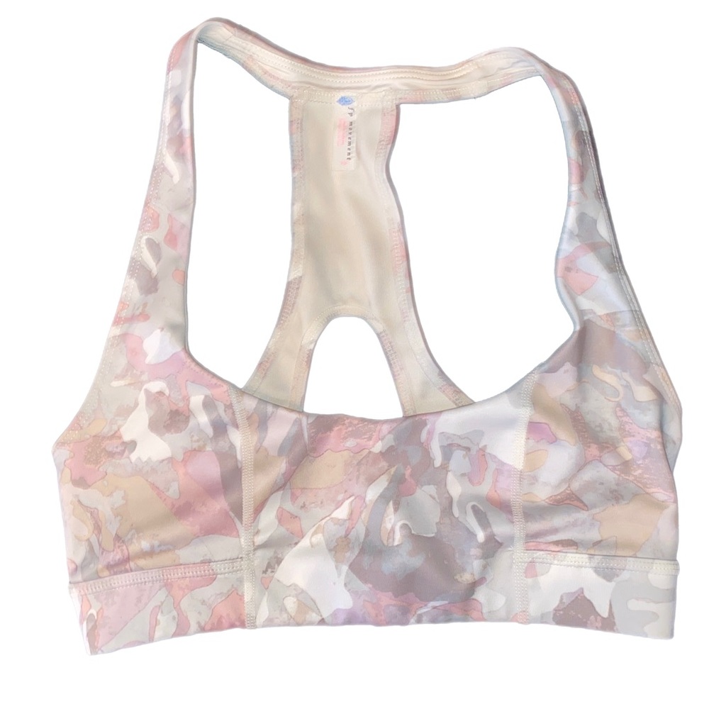Free People Movement Sports Bra Pastel Watercolor Small